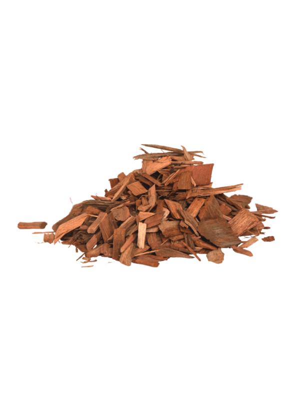 A product picture of Mulches and More's Jarrah Chip mulch.